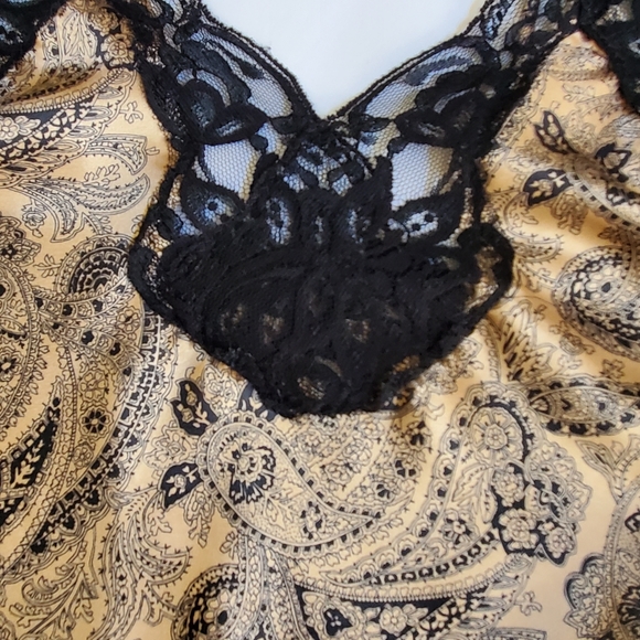 Lucie Ann II Vintage Paisley Silky Floral Lace Slip Top Nighty Teddy Lin… - Picture 8 of 16